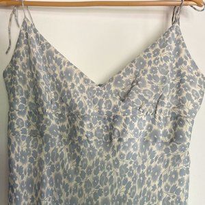 NWT J. Crew Blue Floral Silk Midi Dress